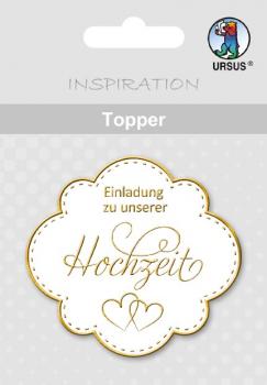 Topper, weiß/gold, "Hochzeit"